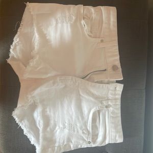 White ripped jeans shorts